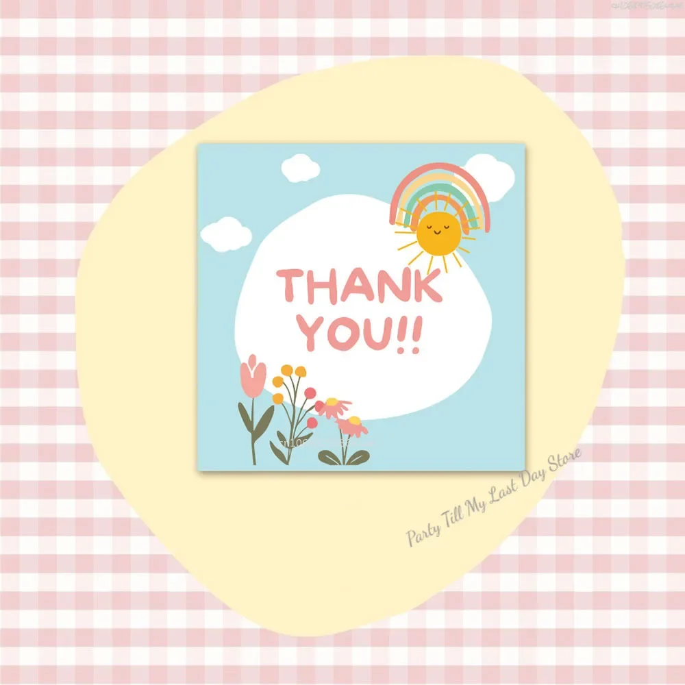 50pcs/Pack Mini Flower Thank You Cards for Gift Box Package Holiday Cards Bakery Flower Shop Small Businesses Decor Cards