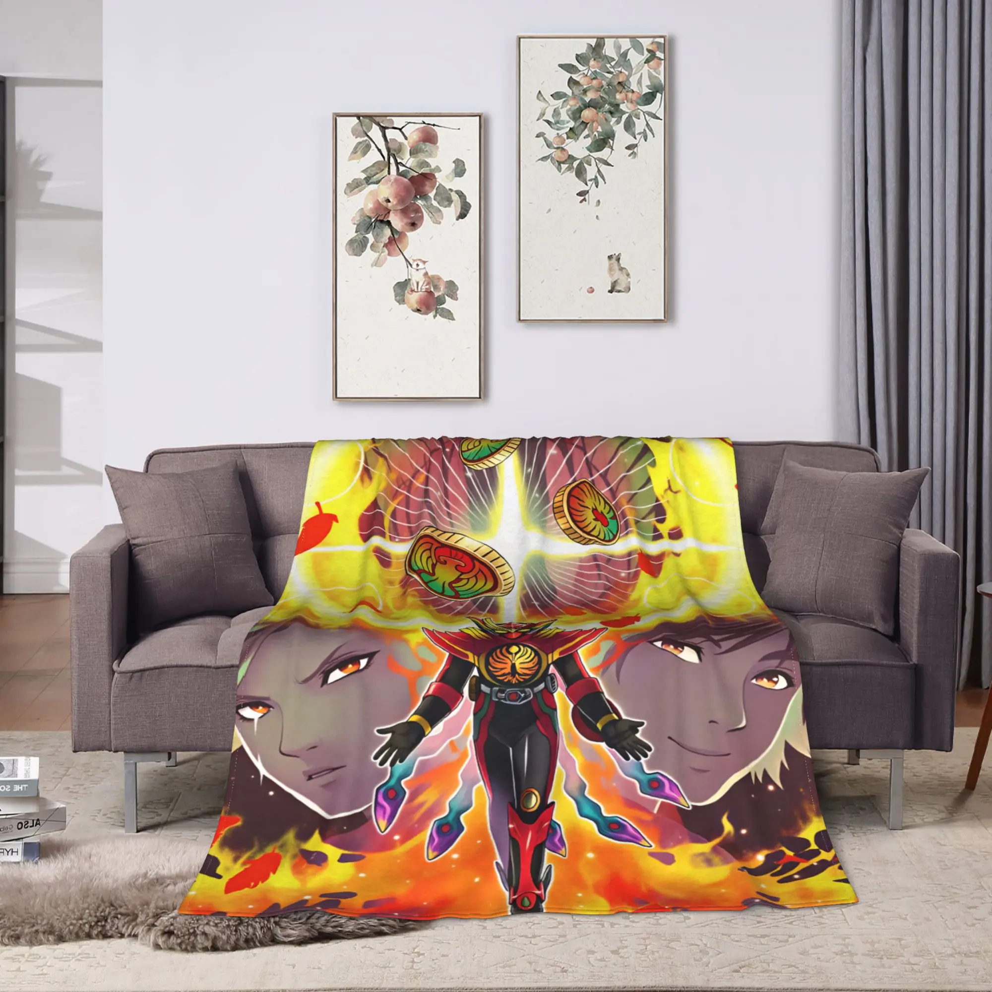 Kamen Riders Flannel Blanket Winter  Soft Durable Throw Blanket for Boy Girl Couch Chair Fluffy Bedspread Sofa Bed Cover