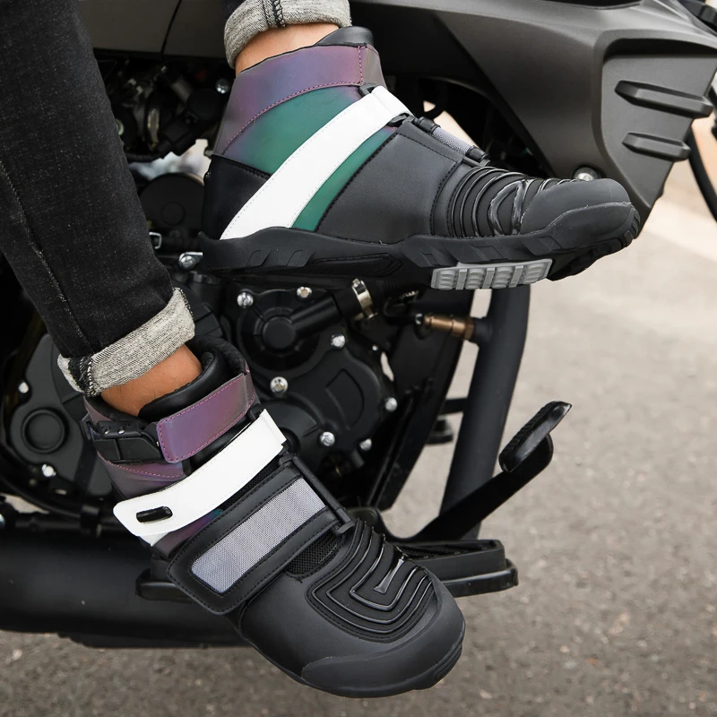 حذاء ركوب الدراجات النارية الواقي للرجال للفصول الأربعة ومضاد للانزلاق وجيد التهوية على الطرق الوعرة ومعدات السفر وركوب الدراجات #5