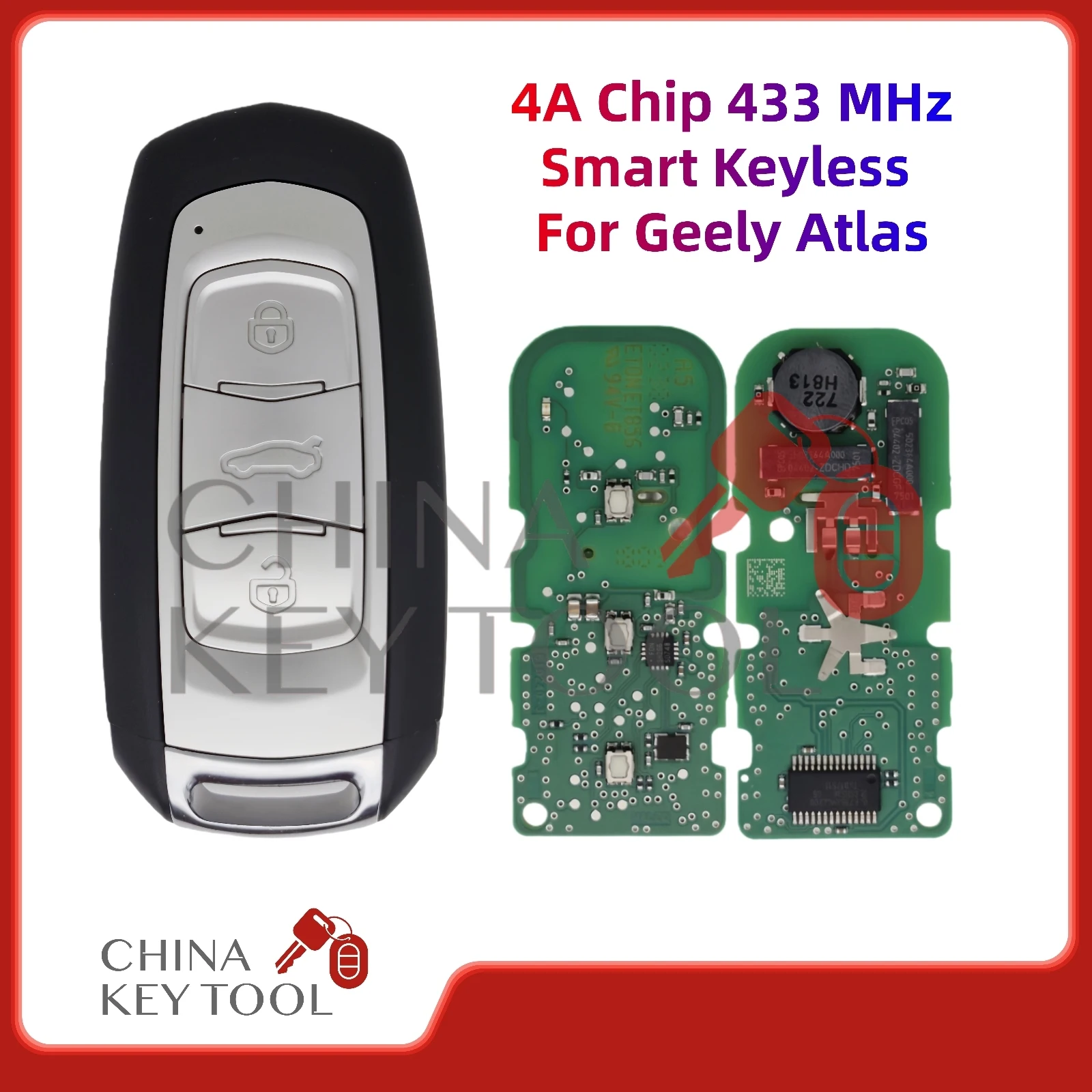 

Original OEM 433Mhz 4A Chip Smart Keyless Car Key For Geely Atlas