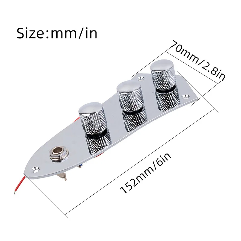 Wired Loaded Prewired Control Plate Harness Assembly Switch Knobs and jack for Electric Bass Replacement Parts