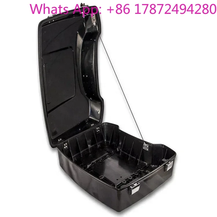Black Chopped Tour Pak Trunk with Small Backrest for har.ley Davidson Touring 1997-2013