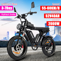 Ridstar-Q20 Pro Electric Bike for Adults, 2000W 52V, 40AH Battery, Max 50-180 Miles Electric Motorcycle, 20\