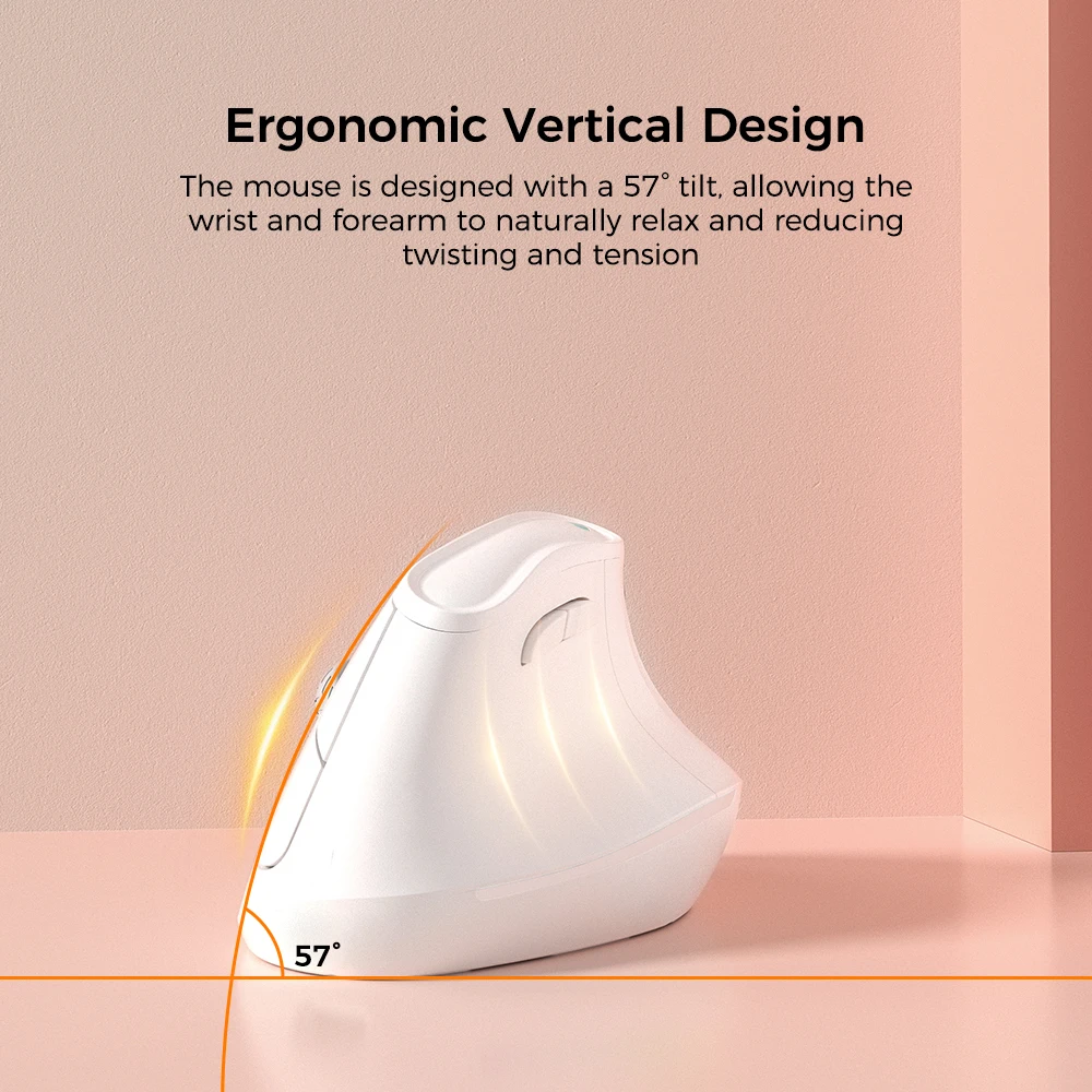 Vertical Mouse Ergonomic 2.4GHz Wireless Optical Mice 5 Adjustable DPI 800/1200/1600/2400/4000 for Laptop PC Computer Desktop