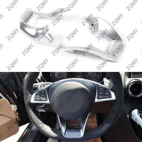 메르세데스 벤츠 AMG W117 W205 W213 W218 W222 X253 CLA CLS GLA GLC GLE C63 AMG 스타일 자동차 스티어링 휠 하부 커버 트림