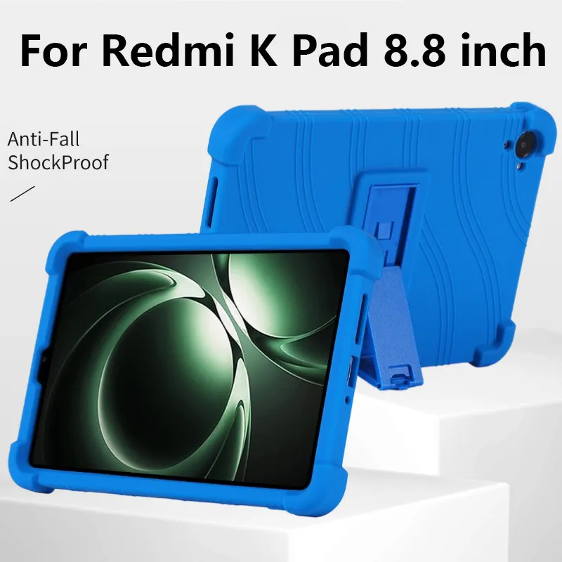 

Противоударный мягкий силиконовый чехол для планшета для Xiaomi Pad Mini 8,8 2025 Redmi K Pad 8,8 дюйма, регулируемая подставка, полный защитный чехол