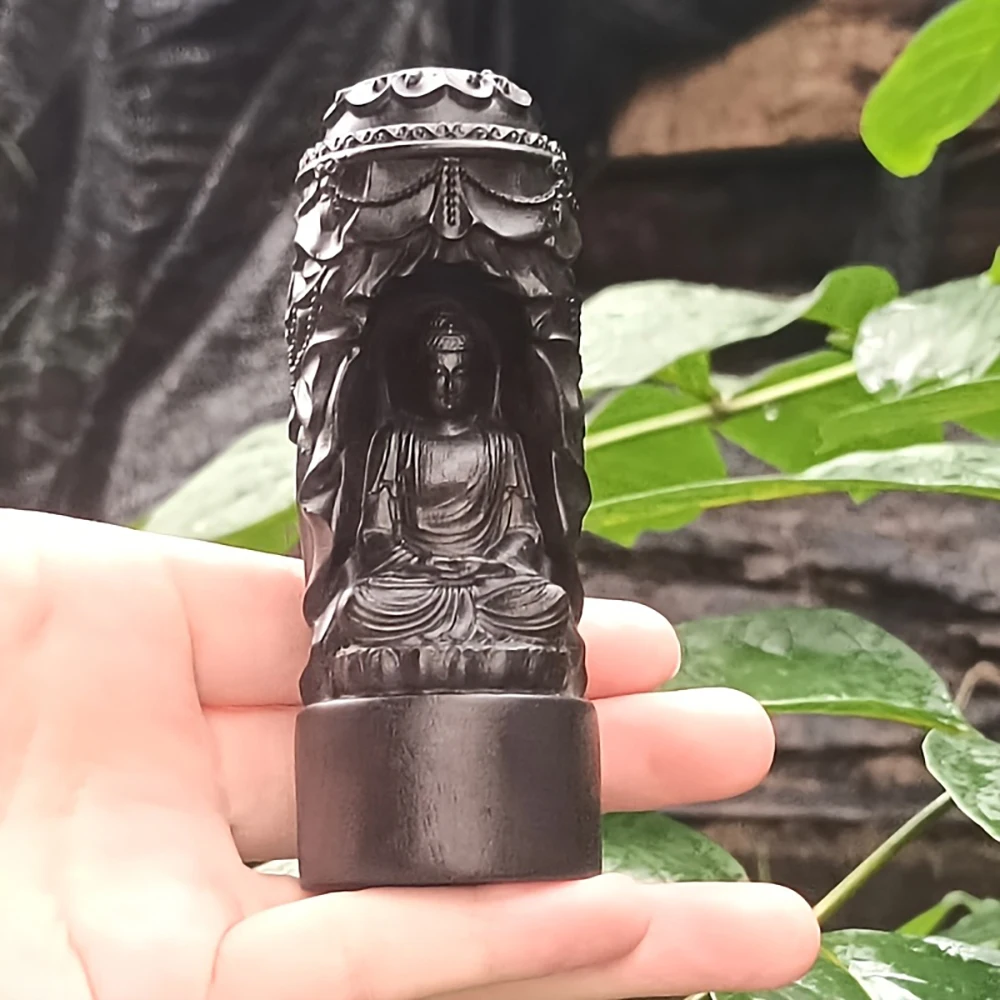 Wooden Buddha Statue of Vairocana, New Year Gift, Home Decor, Christmas Decoration, Meditation and Zen-Themed Offering Decoration, Eastern Art Collectible, Father's Day Gift, Creative Religious Cultural Crafts, Study Room and Entryway Decoration, Gift for Elders, Birthday Present