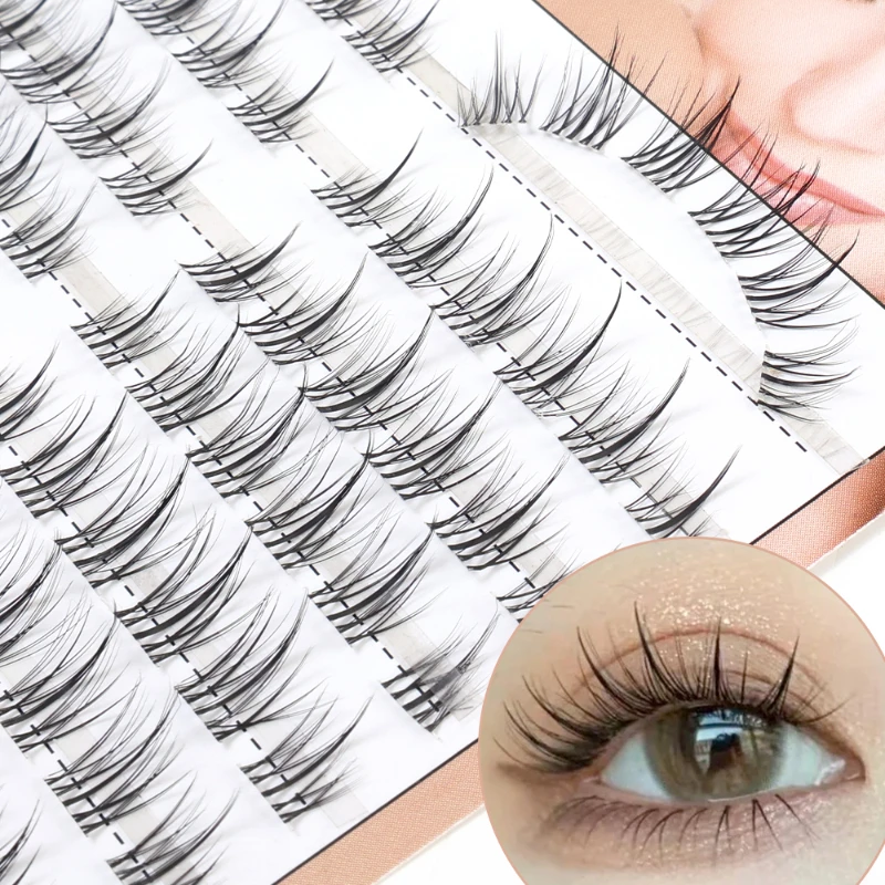 1 box 120 clusters Extension Natural 3D Cluster Eyelashes Fluffy Soft Wispy Natural CrossThick Reusable Makeup False Eyelashes