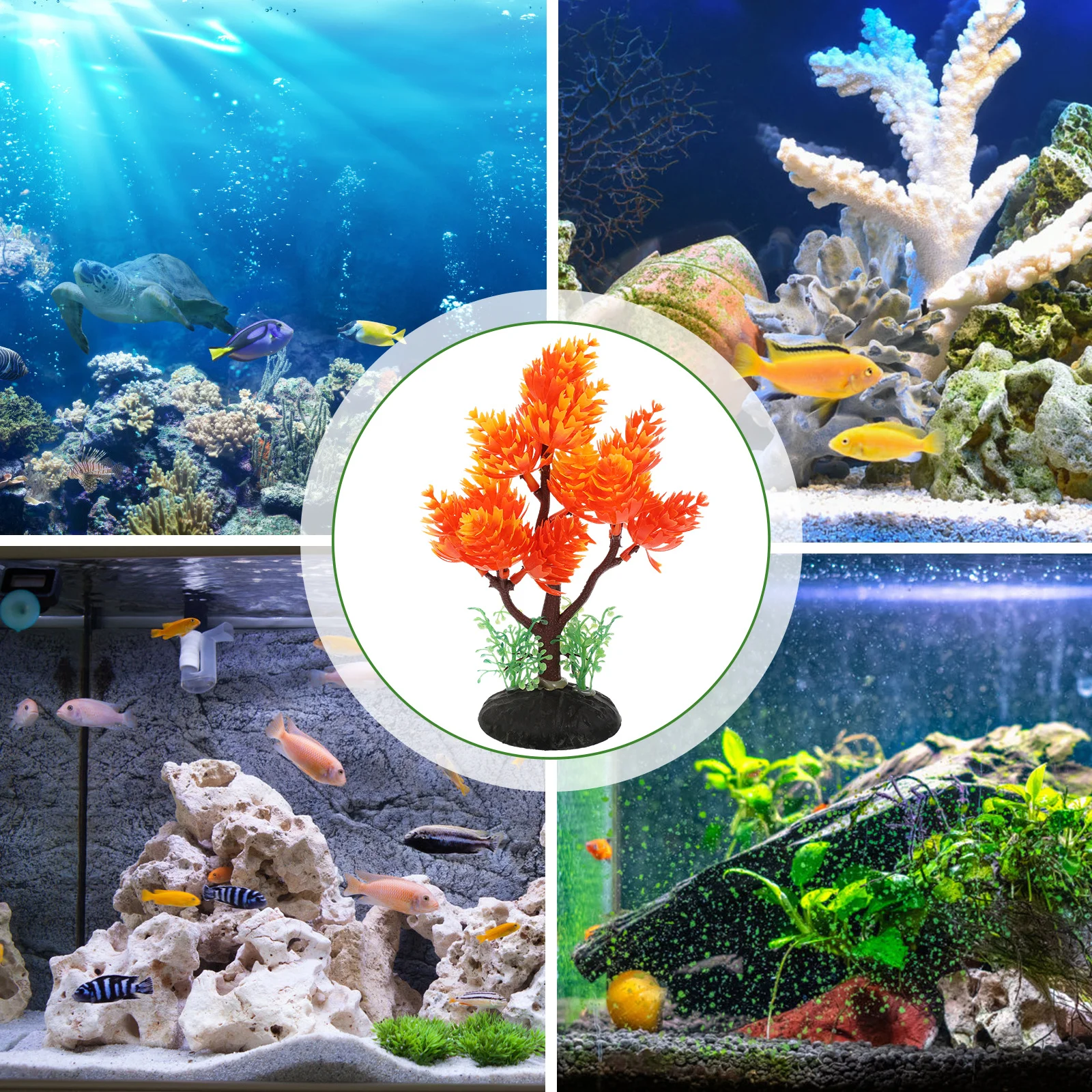

2pcs Water Grass Decorative Aquarium Plants Vivid Fake Plant For Fish Tank Safe Faux Aquatic Decor Household Aquarium