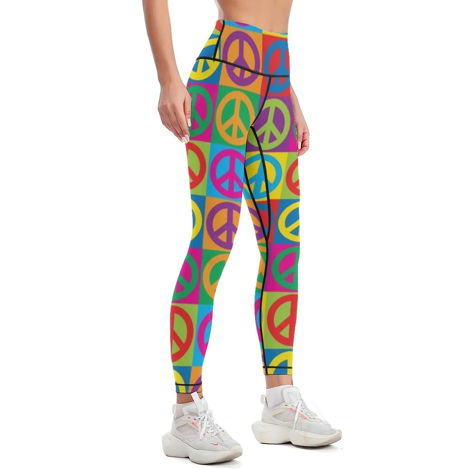 Pop Art Peace Symbols Leggings gym's clothing Women's gym trousers Women's push up Womens Leggings