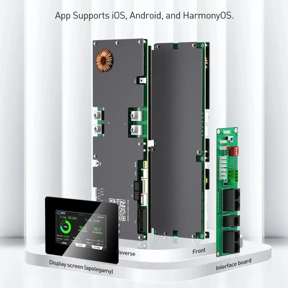 

JK Inverter BMS V19 JK-PB2A16S20P 200A LiFePo4 Li-Ion Battery Active Balance Current 2A 24V 48V 16S Support Parallel Operation