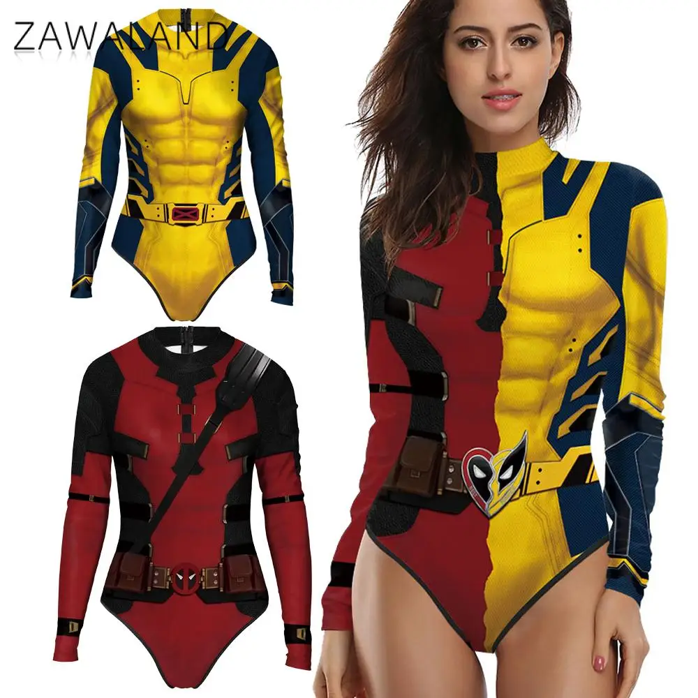 [You\'re My Secret] Cosplay Wolverine Superhero Deadpool Costume Halloween Zenti James Howlett Party Women Bodysuits Jumpsuits