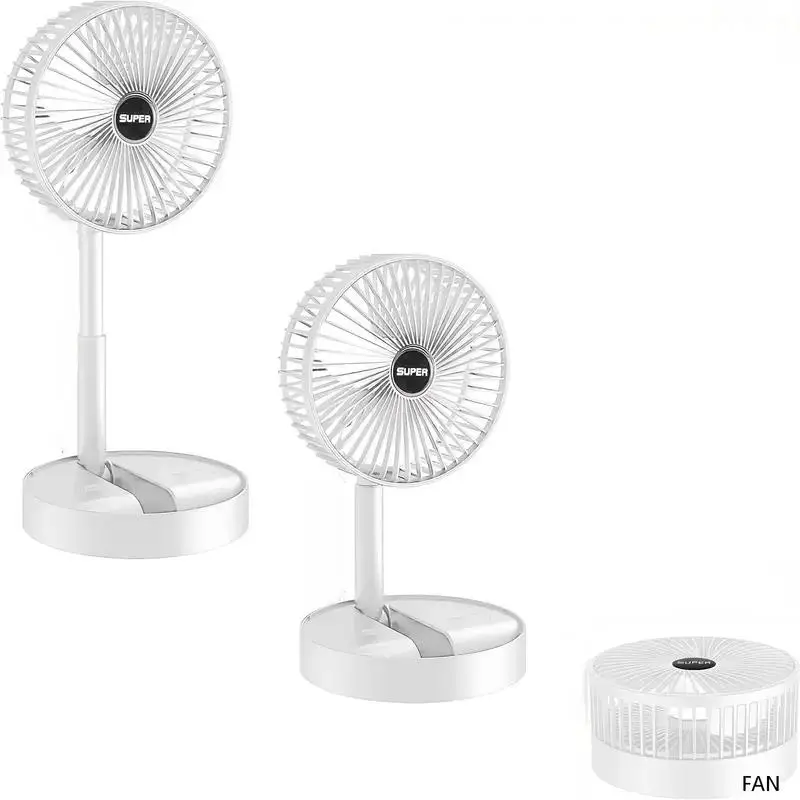 مروحة كهربائية محمولة صغيرة مستديرة صامتة لسطح المكتب USB للمنزل والمكتب والنوم والمطبخ والتخييم في الهواء الطلق ودائرة هوائية لشحن USB