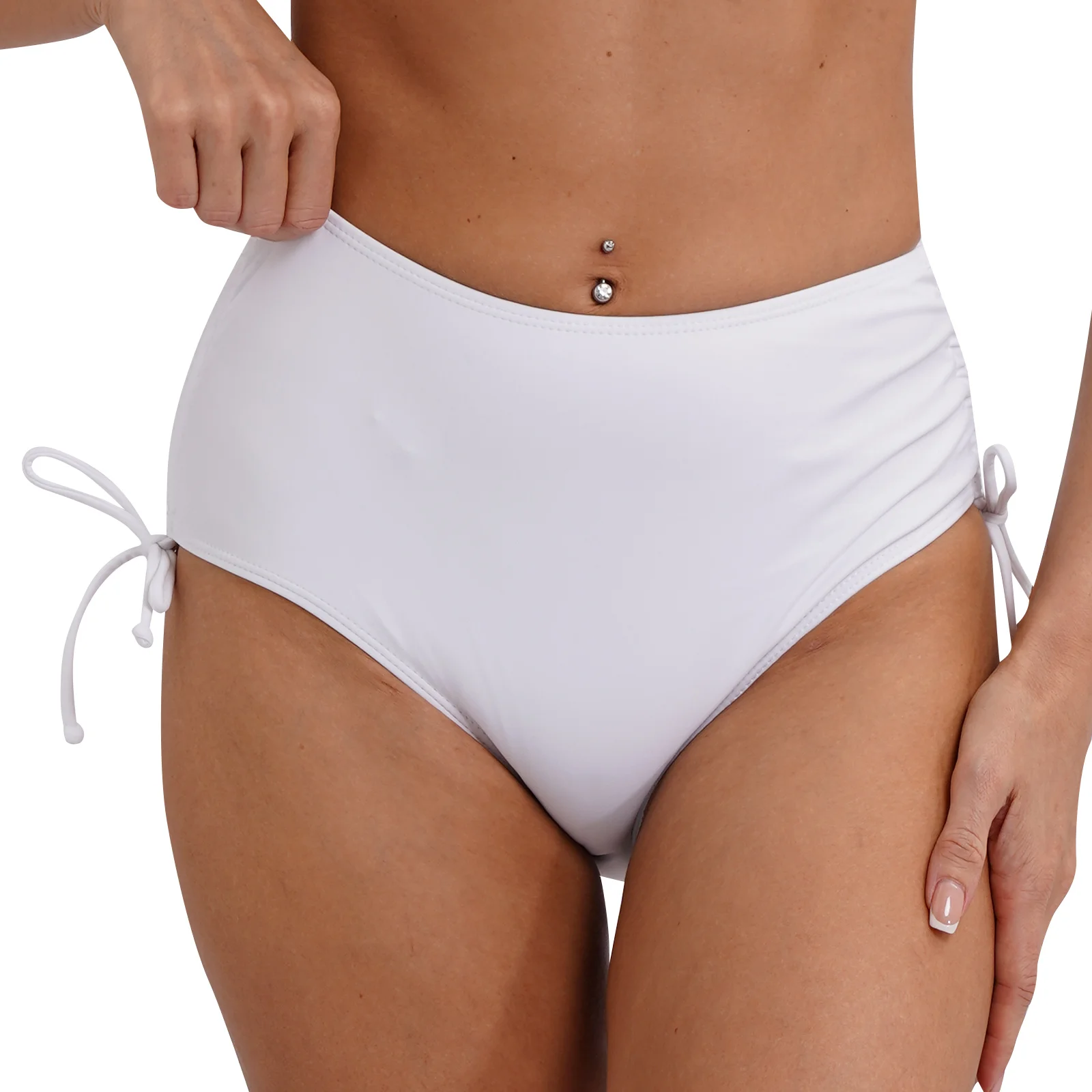 Parte inferior de Bikini Sexy para mujer, bañador con cordones laterales, cubierta de cadera completa, pantalones cortos de baño para fiesta en la piscina, ropa de playa