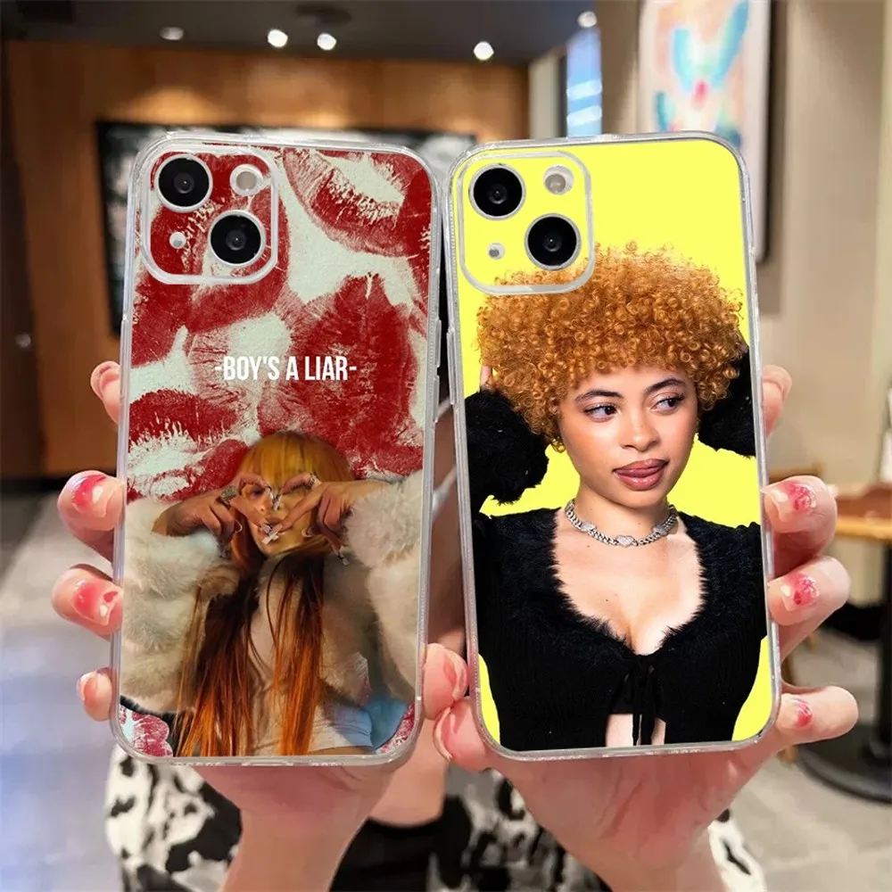 Rapper Ice Spice Phone Case For iPhone 11,12,Mini,13,14,15,Pro,XS,Max,X 8,7,6s,Plus,5,SE,XR Transparent Shell