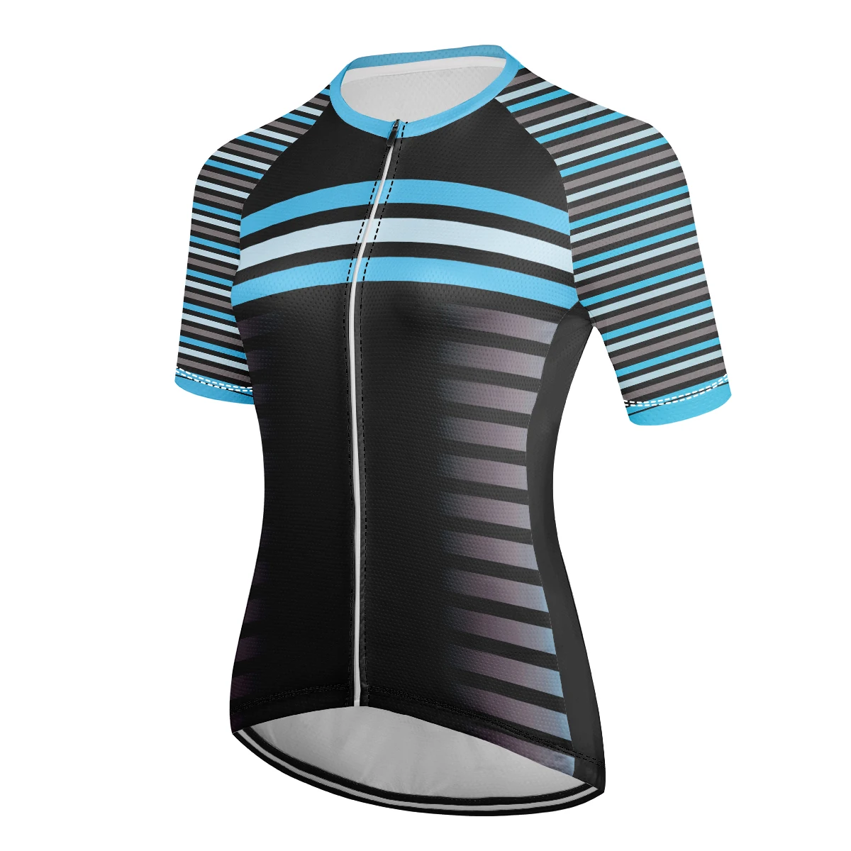 2024 Women's Summer Gradient Pattern Bike Sweatshirt Short sleeve mountain bike shirt Bike reflective stripes absorb sweat