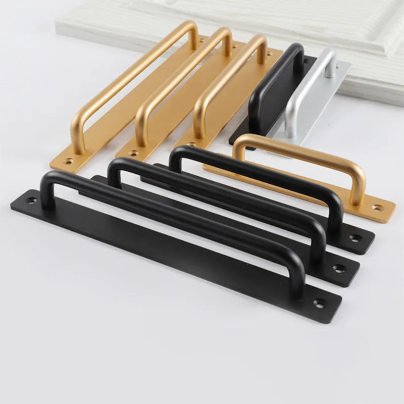 Metal No Punching Furniture Cabinet Drawer Handle Gold Black Cupboard Kitchen Wardrobe Dresser Door Pull Knob Handle Hardware