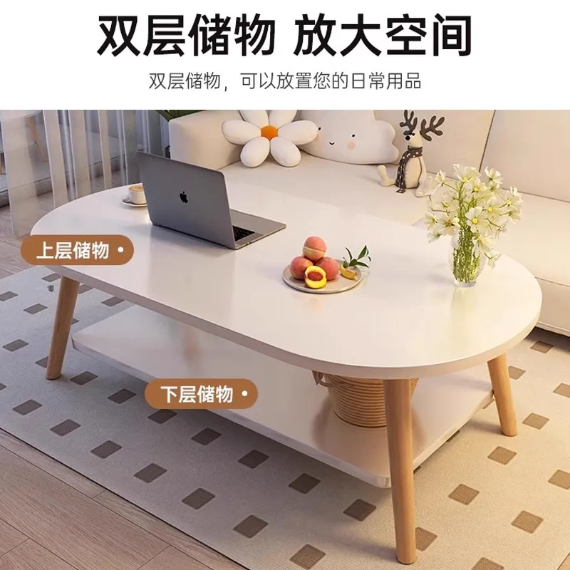 Coffee table, living room for home use, double-layer simplicity, bedroom creative sofa small table, simple rental house