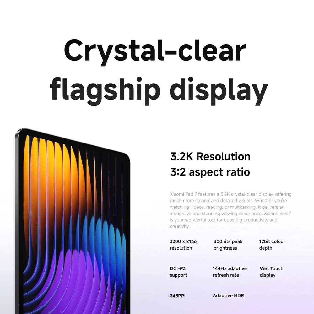 Obrázek 4: Globální varianta Xiaomi blok 7 11.2‘’ 3.2K 144hz displej 8850mah velký baterie 13MP opravdový kamera tablet PC snapdragon 7+ gen 3čepel
