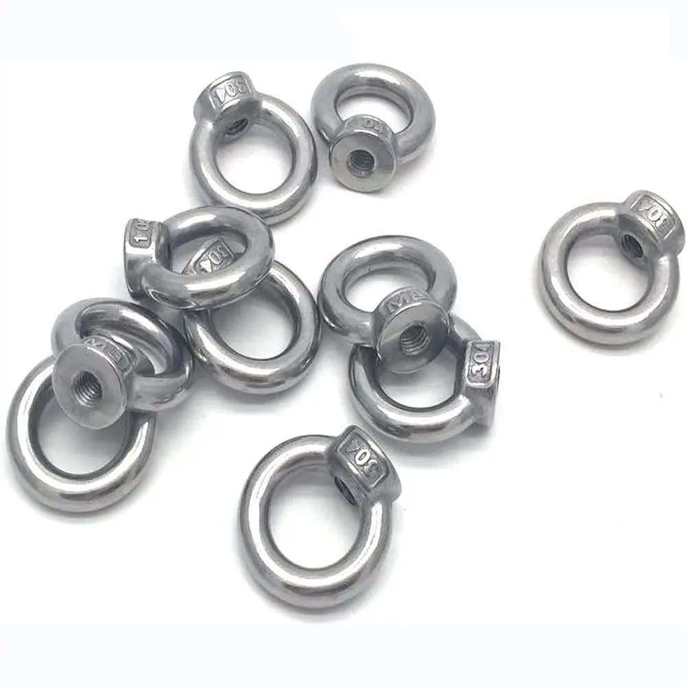 10pcs 304 Stainless Steel Threaded Nut Fastener Ring Shape M8(5/16