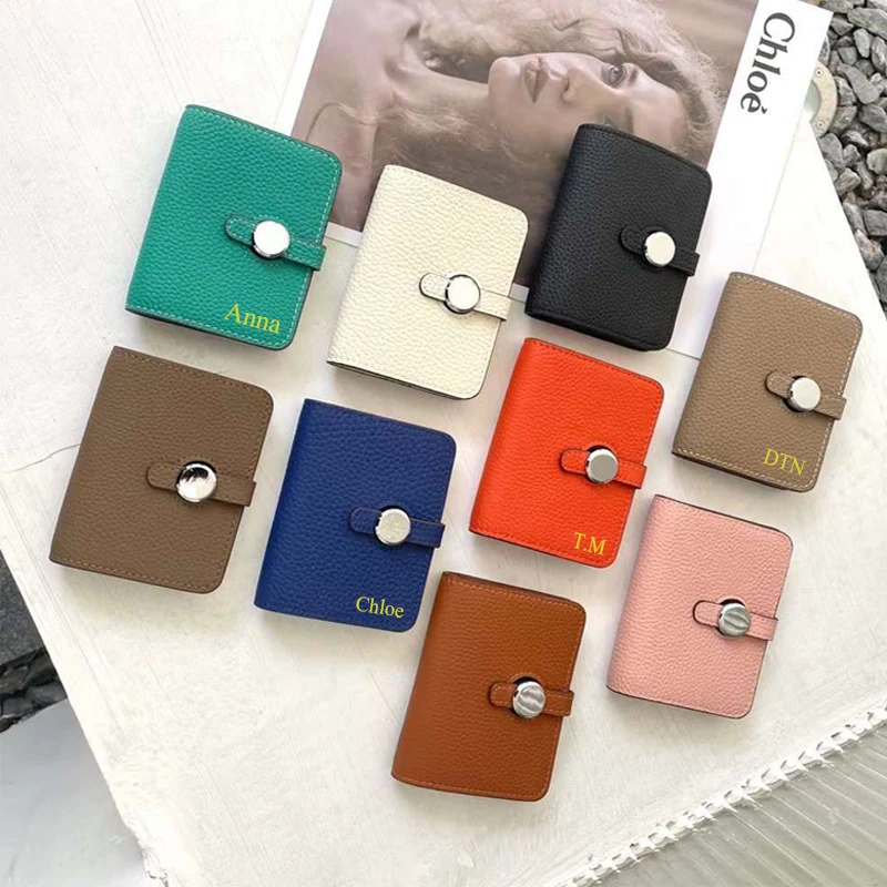 

Custom Letters Women Colorful Card Wallet Bag Genuine Leather Business Card Holder Small and Exquisite High Grade Bank Card Case