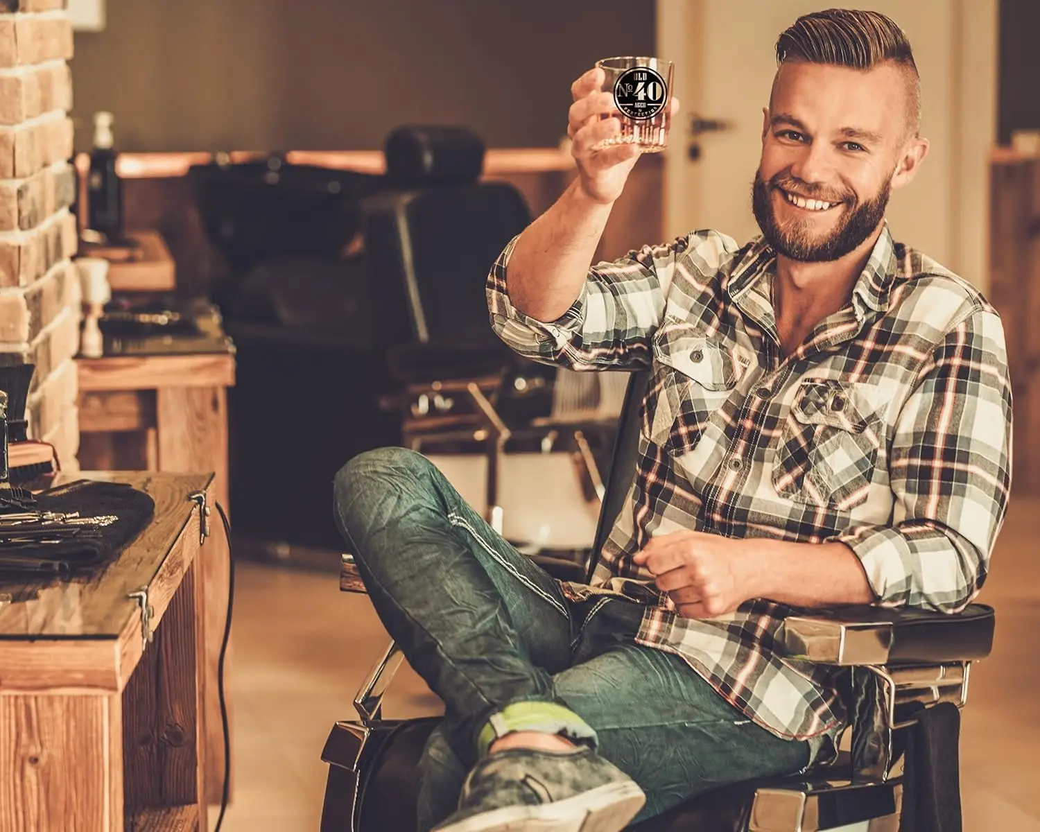 القديم رقم. 40 زجاج ويسكي للرجال - هدايا عيد الميلاد الأربعين له - زجاج سكوتش فريد - زينة عيد الميلاد الأربعين ومستلزمات الحفلات #3