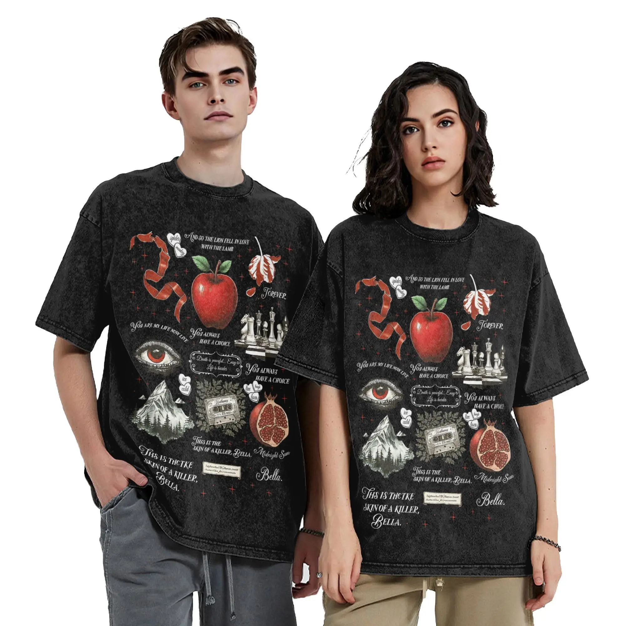 Twilight Things Washed T Shirt Streetwear Hip Hop Vintage T-Shirts  Tee Shirt for Men Women Cotton Oversize Summer