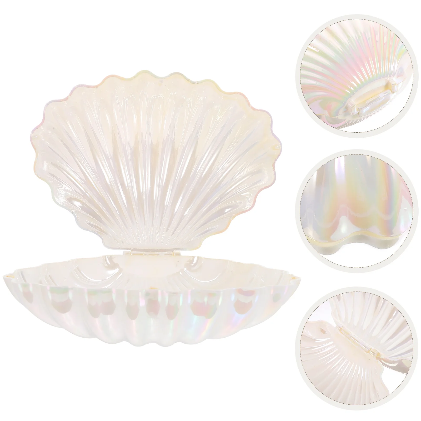 

Pearlescent Shell Outfit Plastic Popcorn Containers Mermaid Party Decor Gift for Wedding Guests Candy Seashells