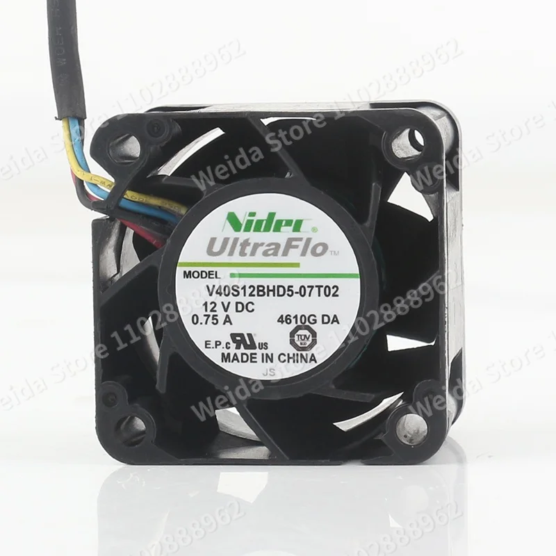 V40S12BHD5-07T02 Nidec 40X40X28MM DC12V 0.75A AC EC 4CM High air volume violent 4028 PWM speed regulation Cooling fan