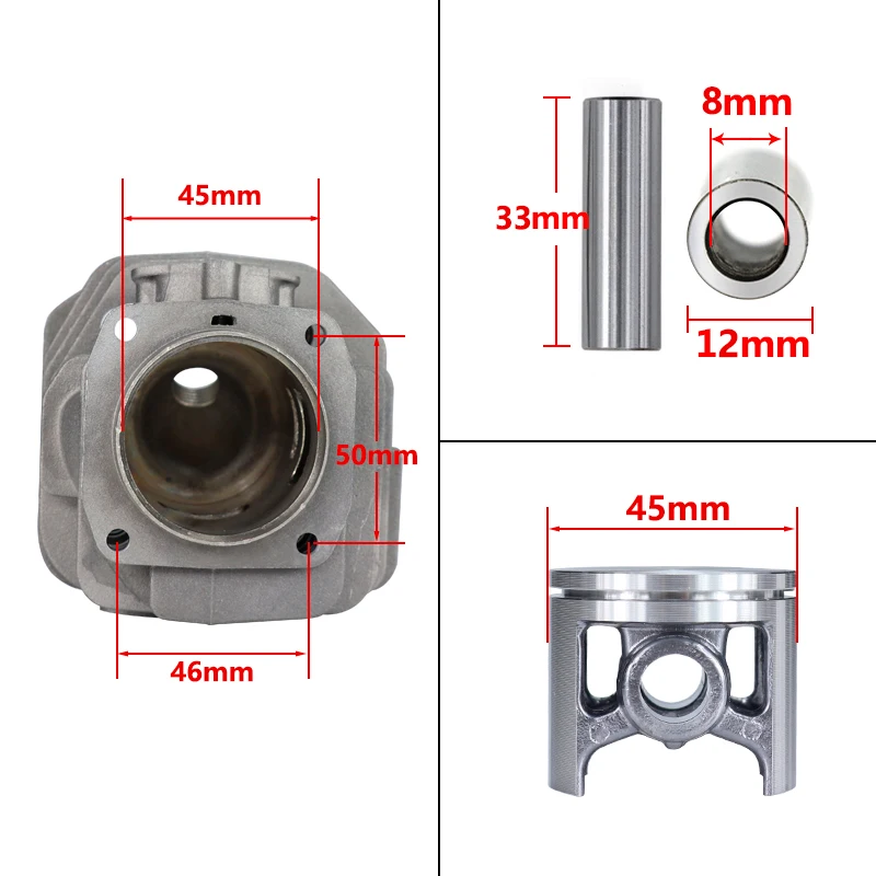 XCAN Dia 45mm Cylinder And Piston Kit Set For Husqvarna 154 154XP 254 254XP Chainsaw Replacement Spare Part 503503903 503503901