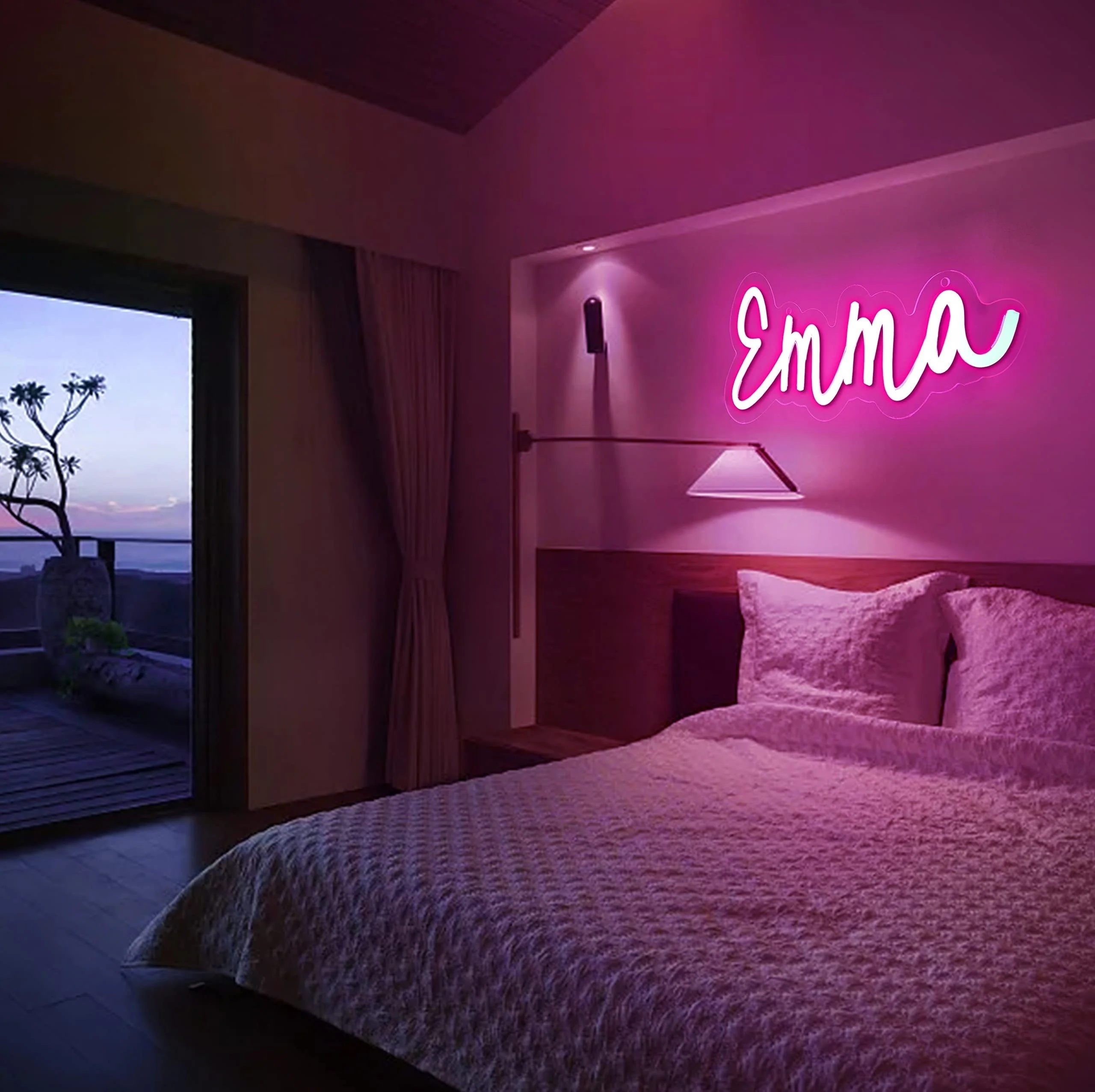 Pink Emma Neon Sign, Novelty LED Neon Light, For Bedroom, Birthday Party Decoration,For Wall Decoration, Gift For Girls