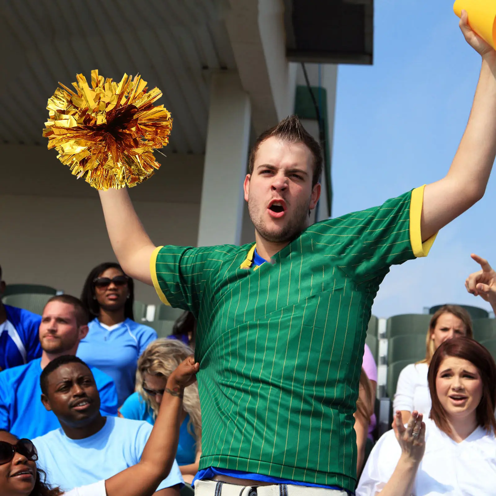 

Набор из 4 ярких помпонов для черлидинга: ручные цветы с высокой цветовой насыщенностью для реквизита чирлидеров, танцевальных выступлений и командных номеров