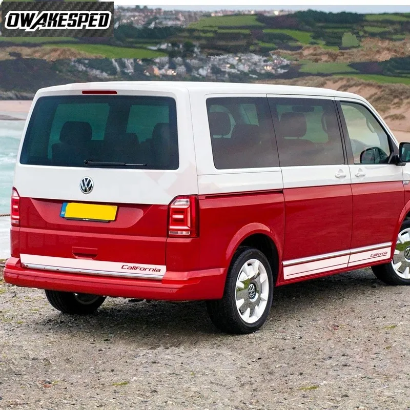 3pcs Car Door Side Sticker For-Volkswagen Caravelle T4 T5 Van Camper California 25 Edition Sport Stripes Auto Body Trunk Decals