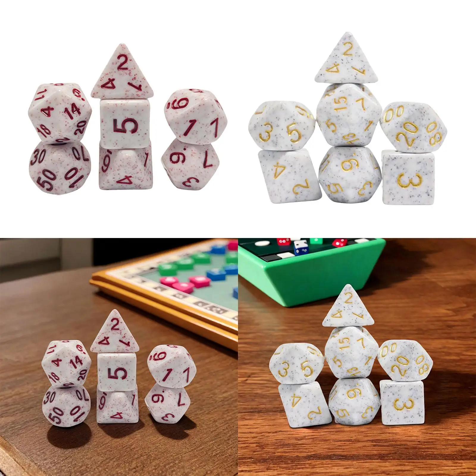 Conjunto de dados de jogo de 7 unidades, dados de jogo multifacetados, dados poliédricos, conjunto de dados para bar