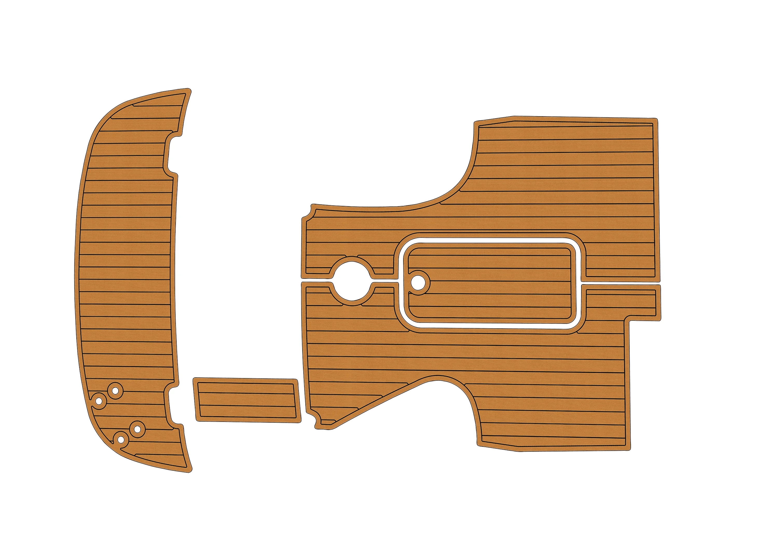 2010-2013 Bayliner 702 Cuddy 1/4 "6 مللي متر إيفا رغوة عدم الانزلاق بولي كلوريد الفينيل خشب الساج التزيين البحرية حصيرة أكوا جاتستيب السجاد أرضية بحرية #1