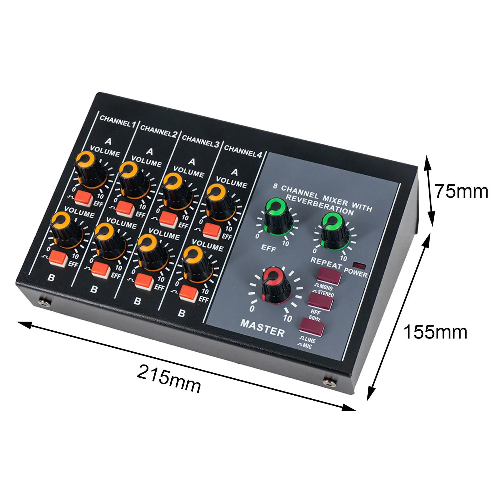 Mixer a 8 canali Mixer audio professionale per la registrazione di connessione di strumenti musicali