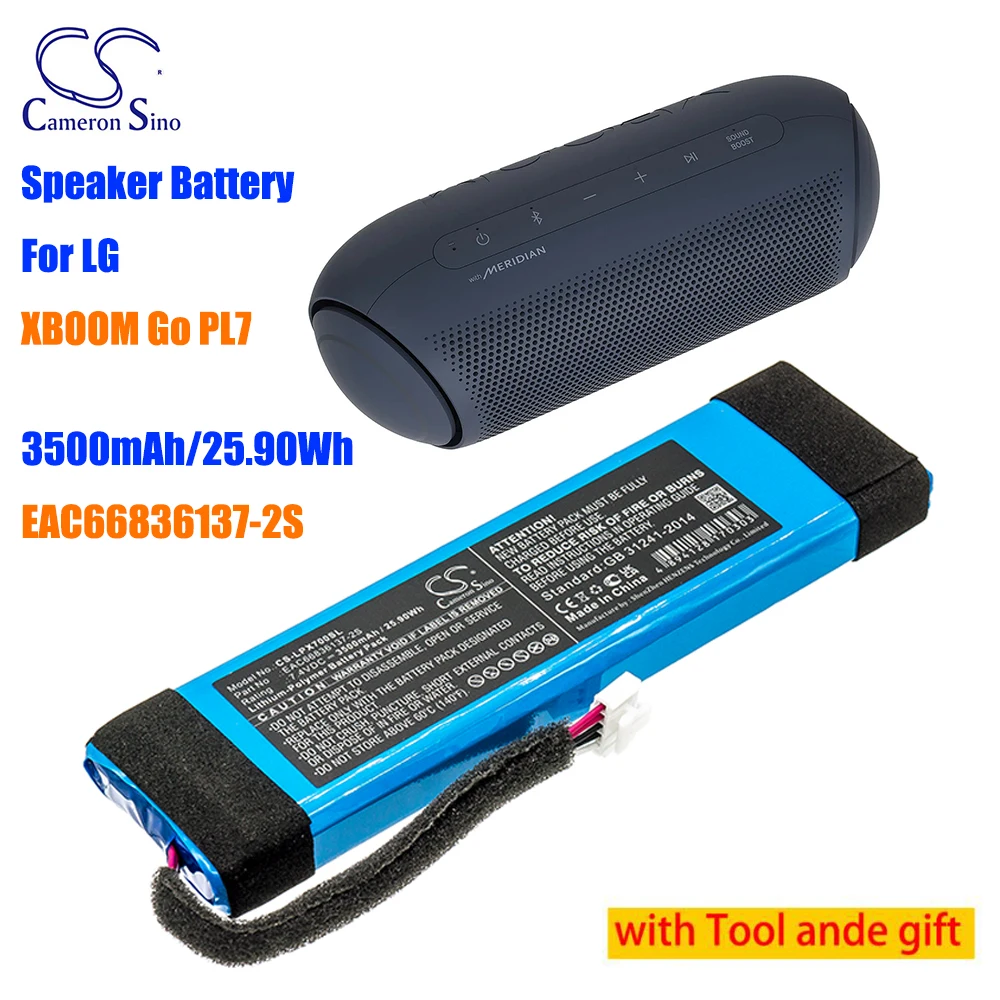 

Cameron Sino EAC66836137-2S Speaker 3500mAh/7.4V Li-Polymer Battery for LG XBOOM Go PL7 25.90Wh