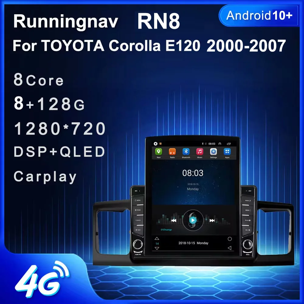 

9.7" Android For TOYOTA Corolla E120 2000-2007 Tesla Type Car Radio Multimedia Video Player Navigation GPS RDS no dvd