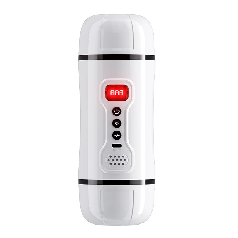 Double acupoints fully automatic Penetration Insert Powerful Suction Mount Penis Trainer Four-language interaction Sex Toy Men