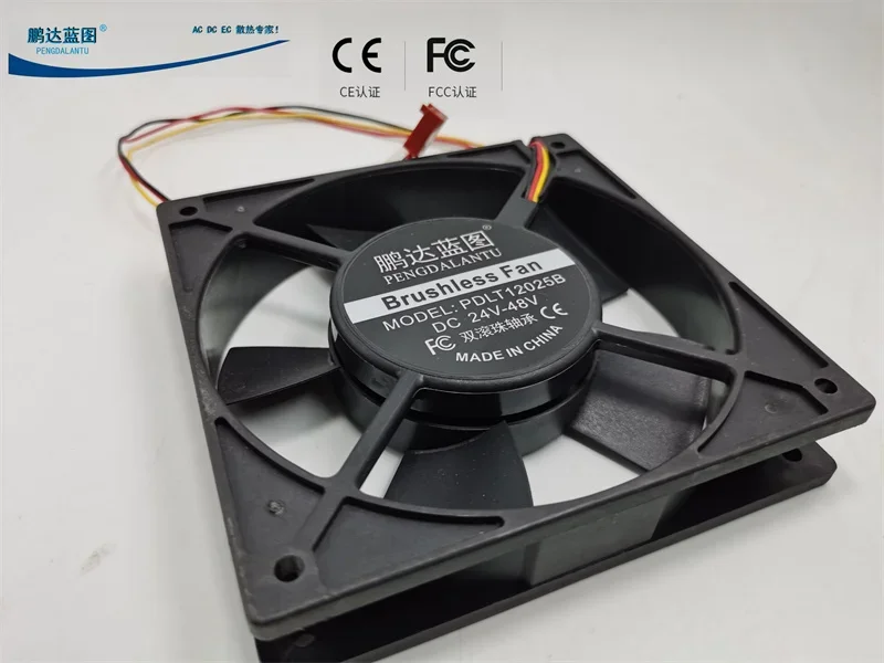 pa 12025 24V 36v48v Universal Voltage 12cm Speed Measuring Mute Max Airflow Rate Double Ball Cooling Fan120*120*25MM