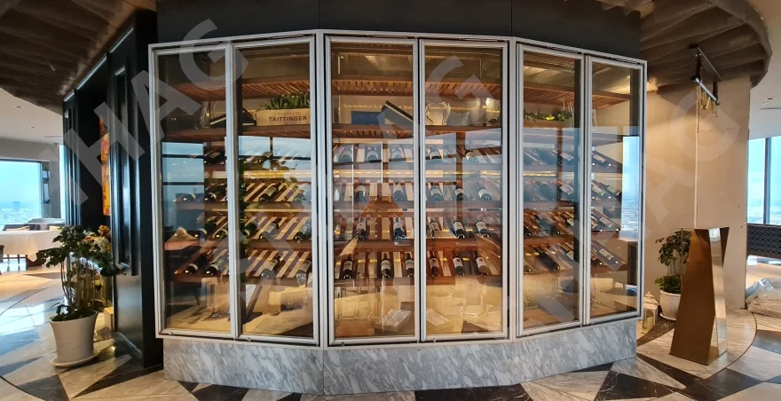 Walk-In Cooler Glass Door Glass Refrigerator Display Door with Aluminum Frame and V-Shaped Light Emitting Diode