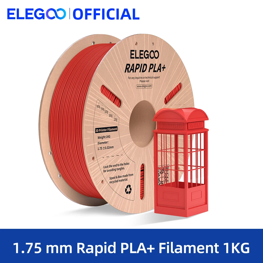 ELEGOO High Speed PLA+ Filament, High Rapid PLA Plus 3D Printer Speedy Filament for 0-600 mm/s High Speed Printing