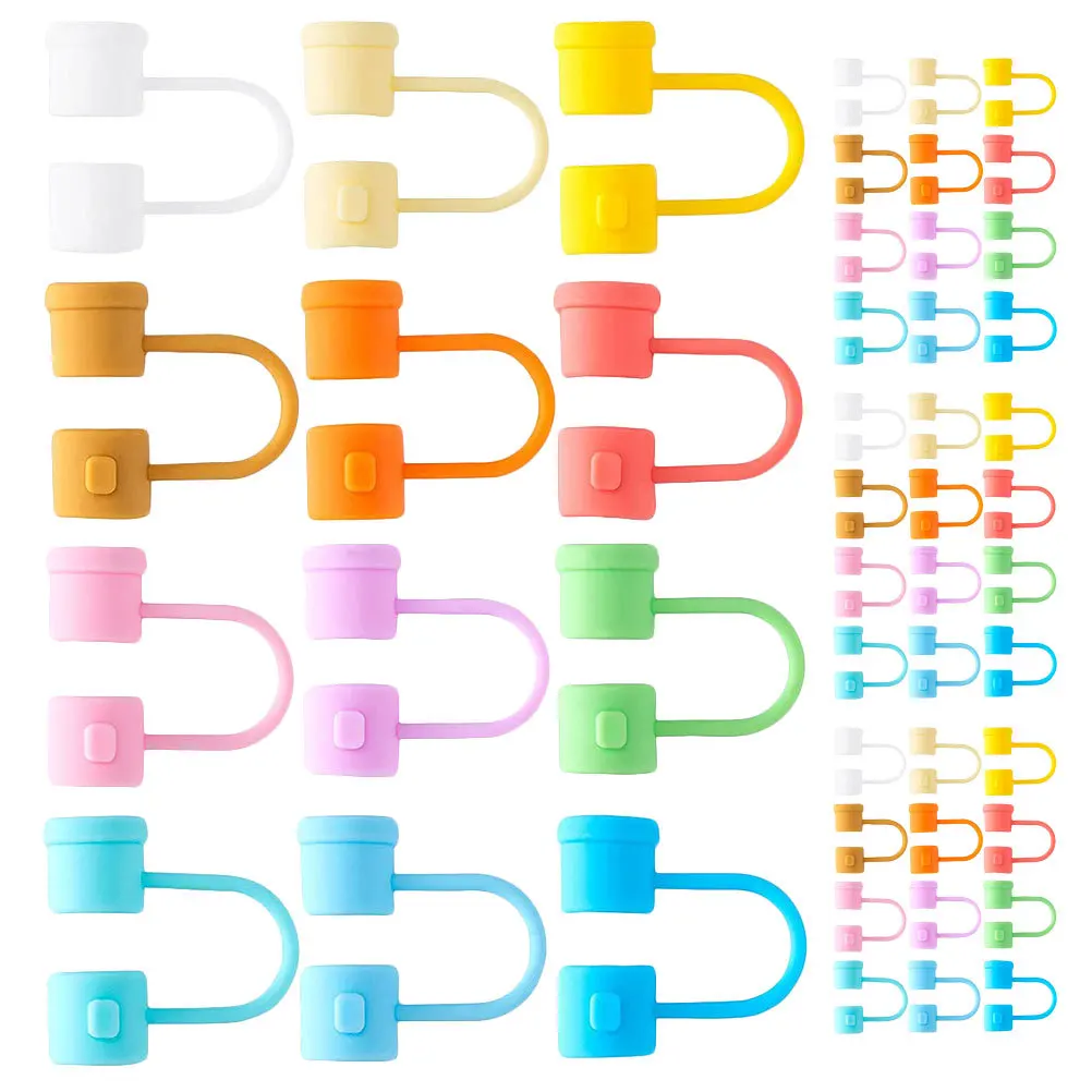 

48pcs Silicone Straw Cap 8Mm Reusable Dustproof Covers For Tumblers Drinking Straw Protector Sturdy Stopper Plug Kitchen Bar