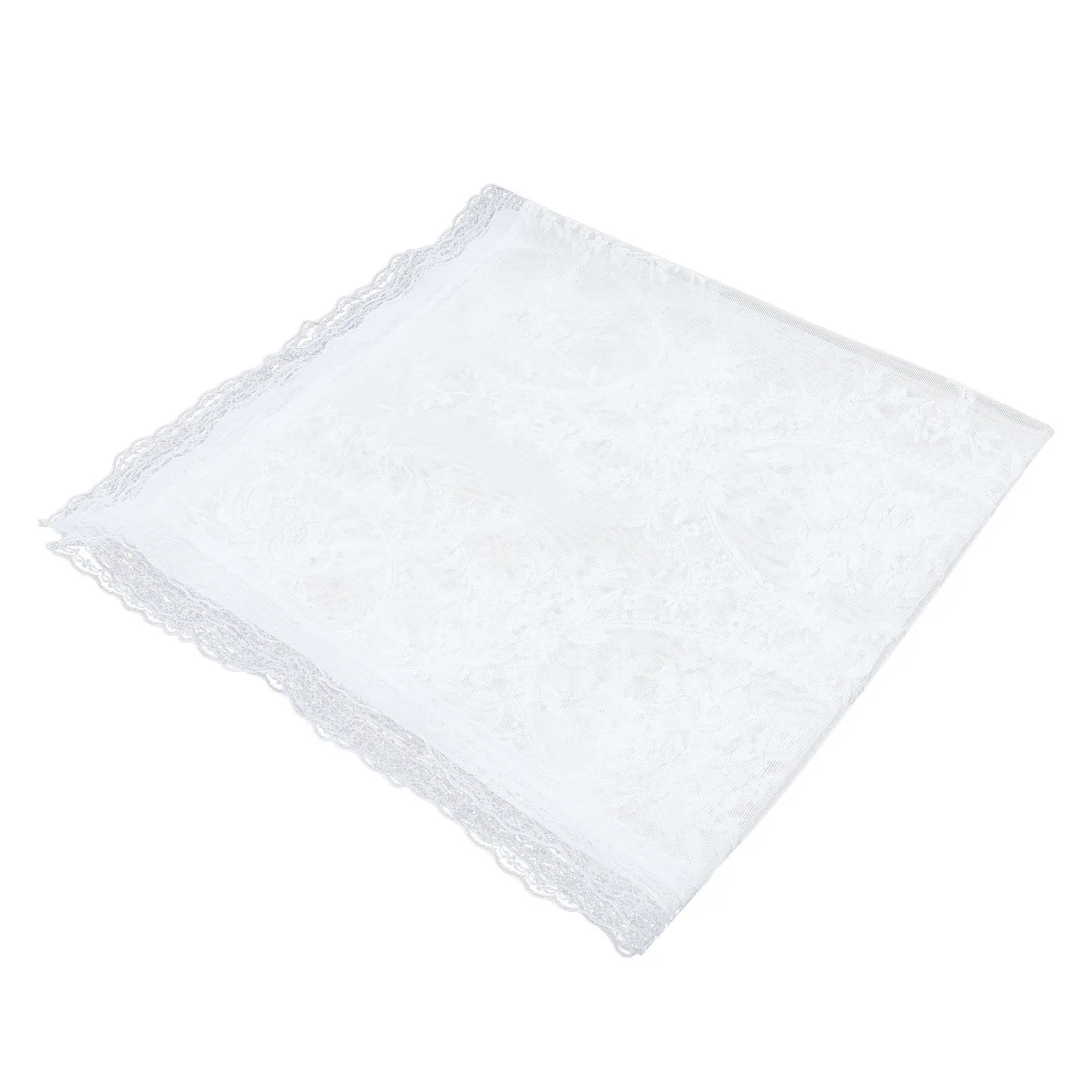 مفرش طاولة مستدير مقاس 60 بوصة، غطاء طاولة من الدانتيل الأبيض لحماية الأثاث الخارجي، قابل لإعادة الاستخدام، مقاوم للطقس، مناسبة الحديقة #1