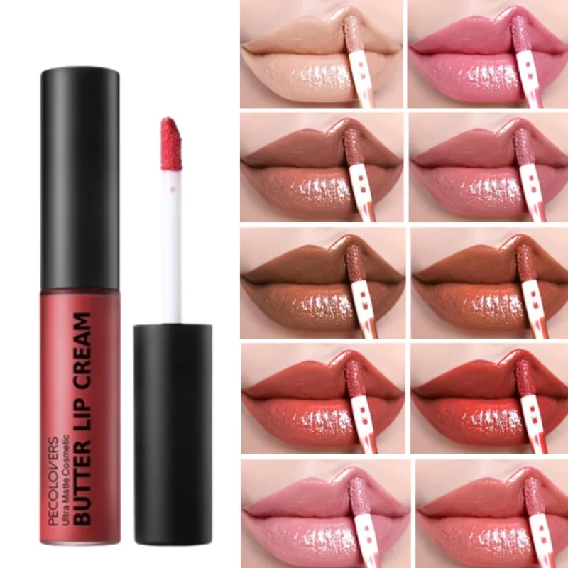 Nude Lipgloss, mehrfarbig, langlebig, samtmatter Lippenstift, feuchtigkeitsspendend,