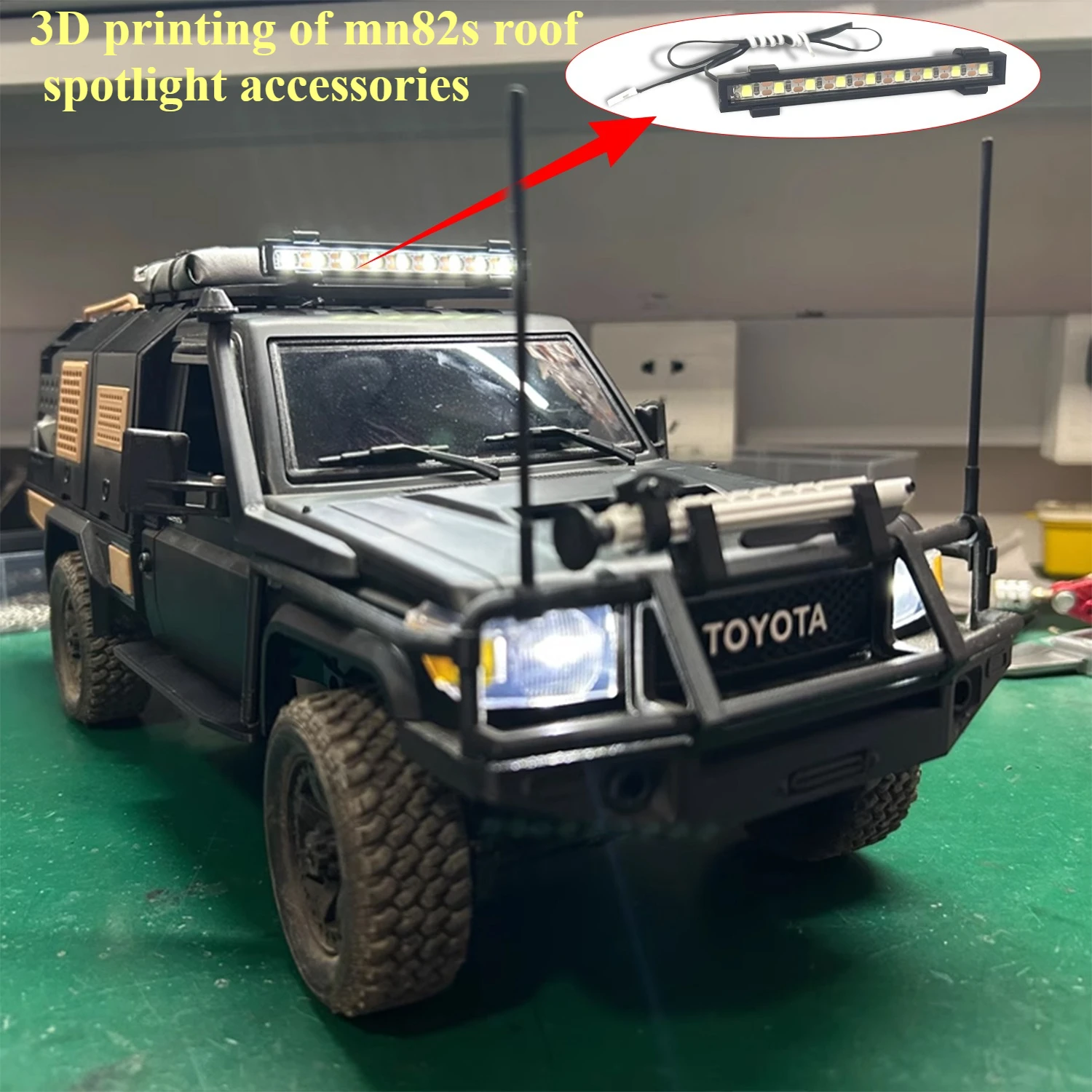 RC Mn82s Remote Control Car Roof Spotlight 3D Printing Upgrade Modified Appearance Parts Upgrade Accessories Model Toy
