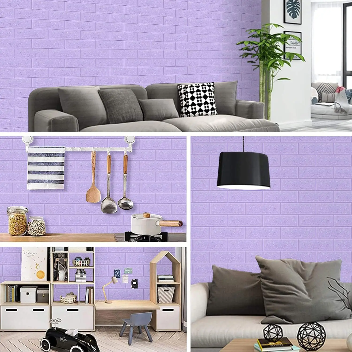 قشر وعصا ثلاثية الأبعاد لوحات الحائط ، ورق الجدران ملصق مع رغوة ذاتية اللصق مقاوم للماء ، الحمام الداخلي ، Ho ، 12 قطعة