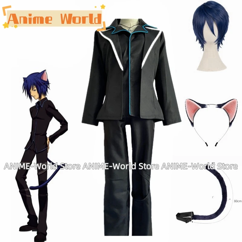 《Custom Made》Anime Shugo Chara! Ikuto Tsukiyomi Cosplay Costume Daily Black Uniform Halloween Wig Christmas Costumes For Unisex