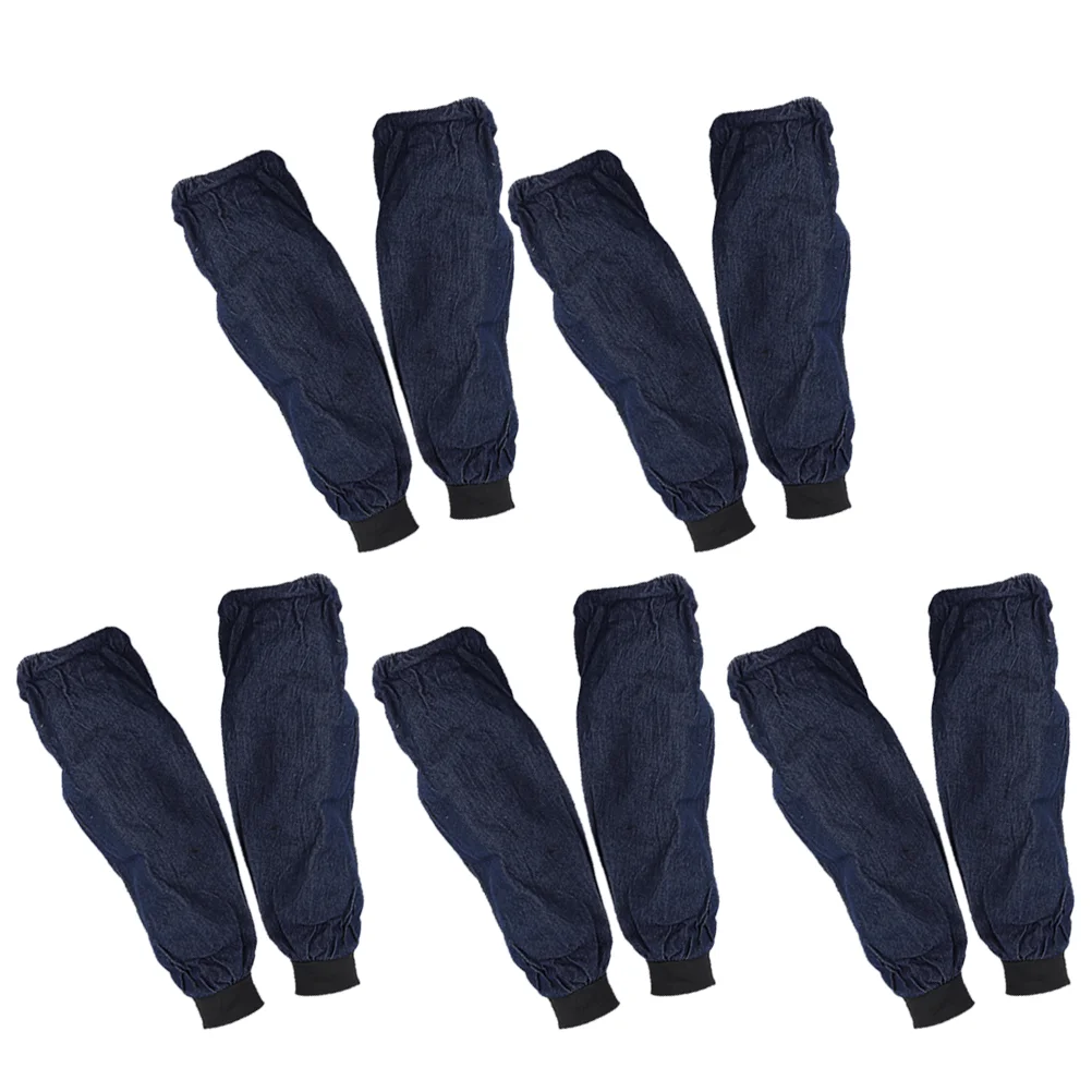 5 Pairs Denim Oversleeve Waterproof Oilproof Arm Sleeves Cover for Home Kitchen (Dark Blue) Oversleeve for Kitchen
