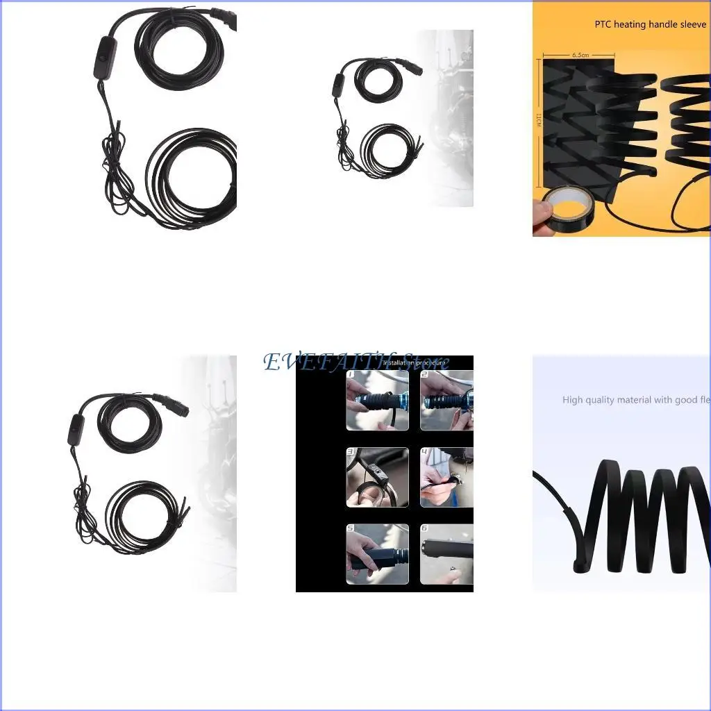 

124B Heated Pad ATV Motorcycles Heated Grips Inserts Handlebar Heater Hand Warmers